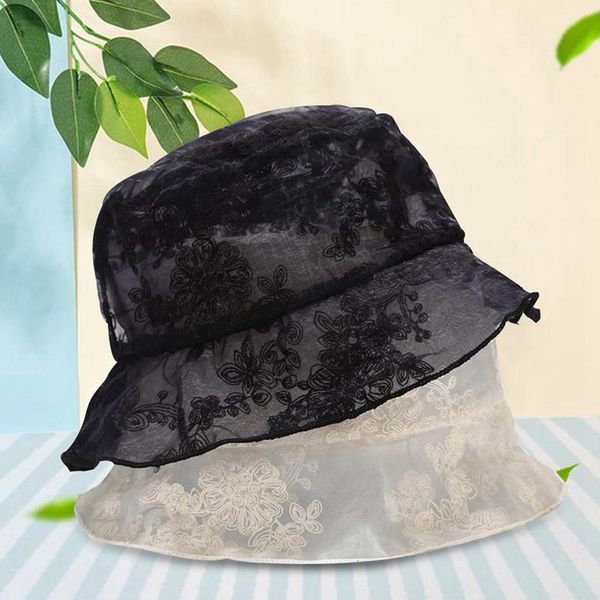 

bucket hats lace the sun goddess of fisherman hat spring and summer sun hat day shopping joker ins hollow out flowers, Blue;gray