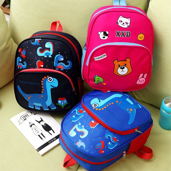 

cartoon small dinosaur printed backpack fashion children's burden relief breathable backpack student bag kindergarten bag