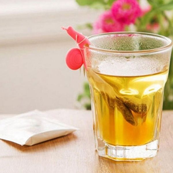 

2020 New Arrival Candy Colors Cute Snail Shape Silicone Tea Bag Holder Cup Mug Tea Bag Clip Gift Set