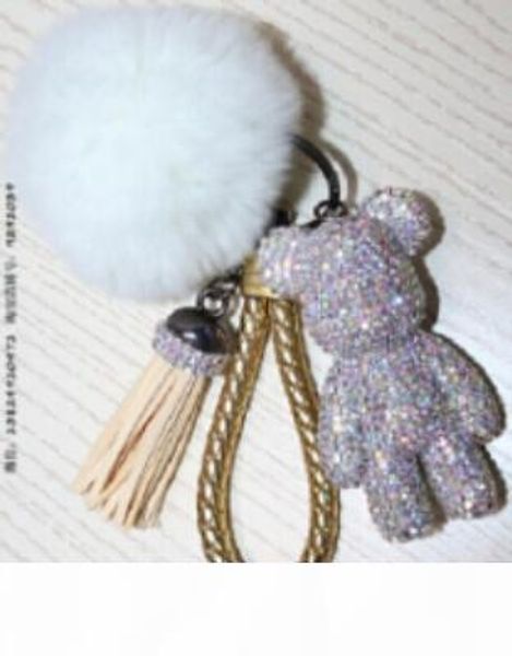 

роскошные cute bling полный cz стразы мрачные цепи медведь брелок автомобиля брелок подвеска для сумки шарм hotsale подарки, Silver