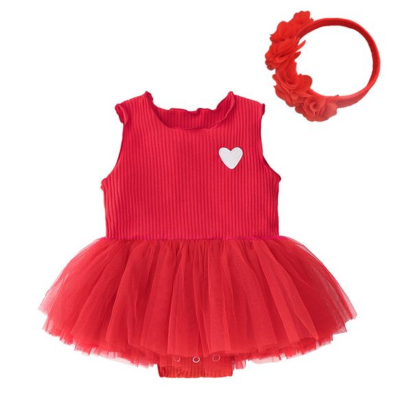 

baby dresses girl 2020 winter sleeveless girls bodysuits princess dresses newborn girl clothes infant products, Red;yellow