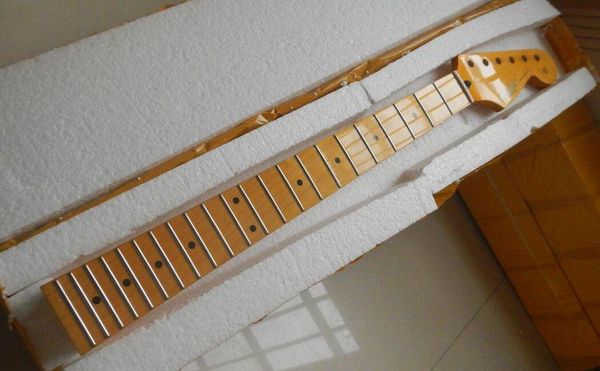 

new st electric guitar neck 22 fret in yellow maple wood -17-11