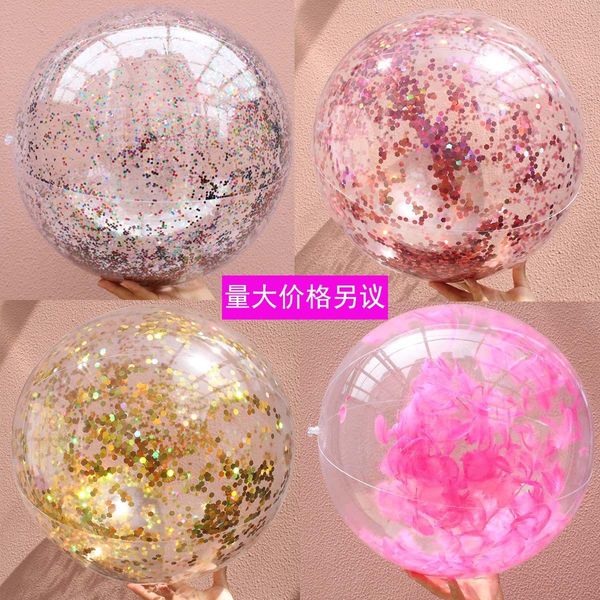 

wk8bi super transparent pvc flash prop water p props sequins beach super transparent pvc flash ball inflatable toy prop toywater toy pho