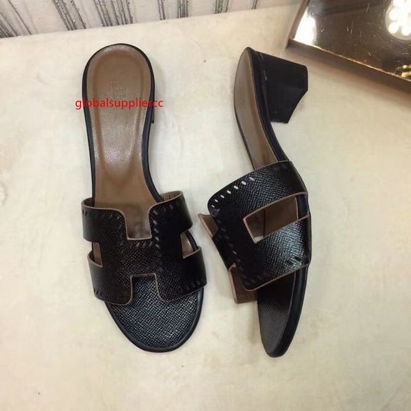 

classic sheep pattern punching slippers black women slippers drivers sandals slides sneakers leather slipper real leather, Black;green