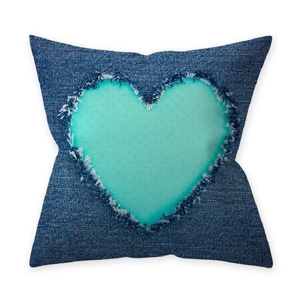 

ins green blue fashion pillow case dot heart feather patterns sofa cushion pillow cover wrap living room car seat decoration