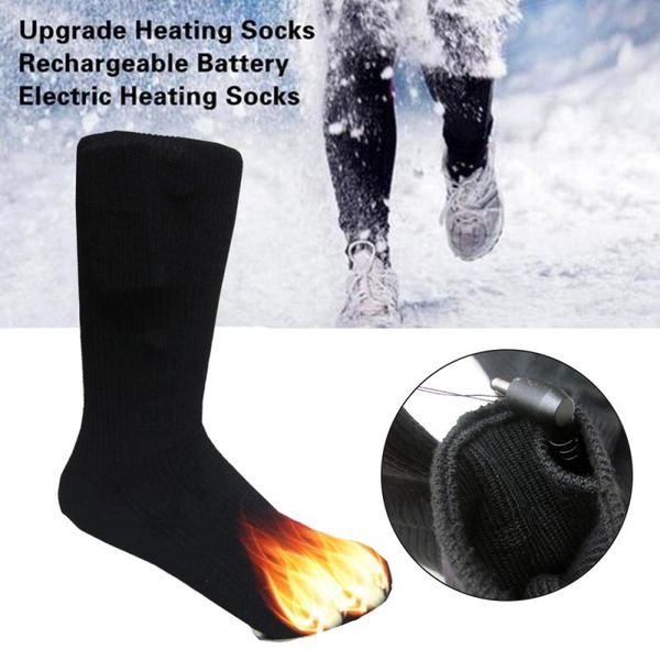 

warm cotton socks electric socks heated adjustable micro port charging heating toe instep area fever, Black