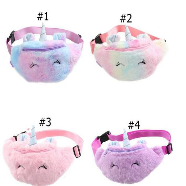 

2016 2020 cute unicorn waist bags kids fanny pack girls cartoon plush women belt bag fashion travel phone pouch chest bag 2020 cute xafeh, Silver