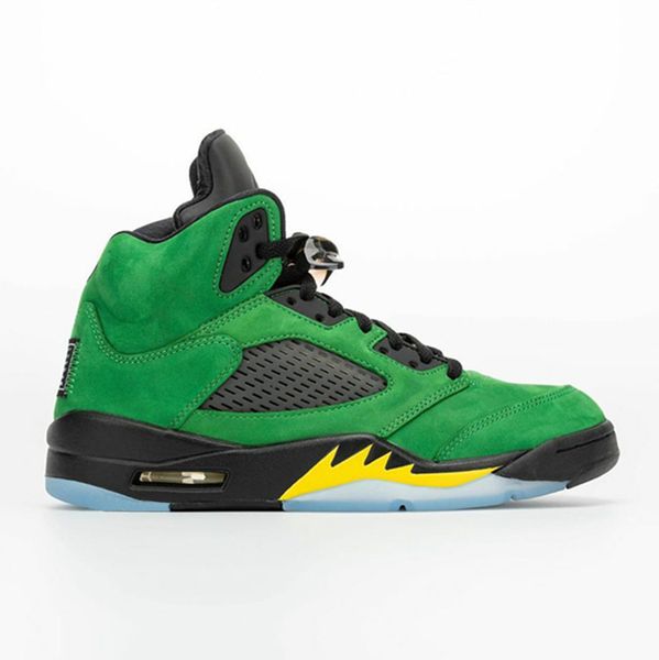 

5 5s jumpman oregon mens basketball shoes 2020 new 5s green mens trainers sports sneakers size 7-13, White;red