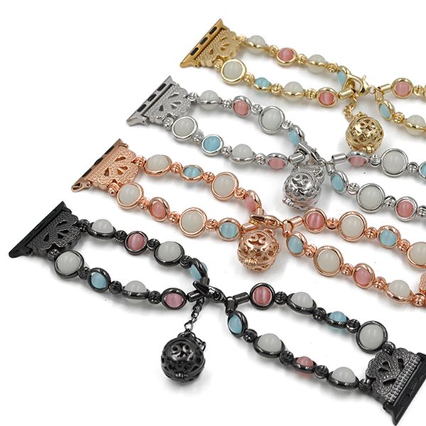 

luminous stone watch strap for apple watch series 4 5 44mm 40mm women bracelet band for iwatch 3 2 1 38mm 42mm accessories