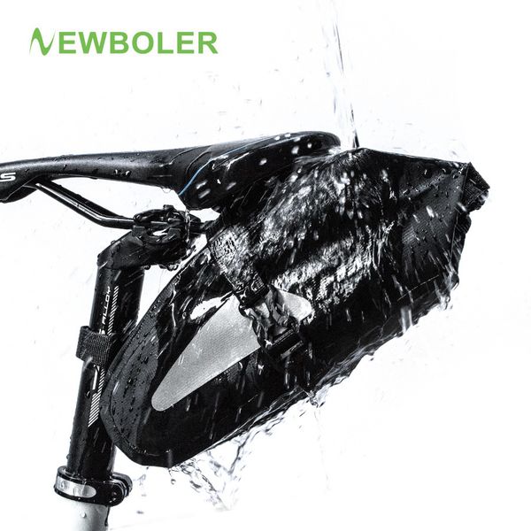 

newboler 100% waterproof bike saddle bag rainproof tpu mtb bicycle rear bags road cycling rear seat tail bag accessories mx200717