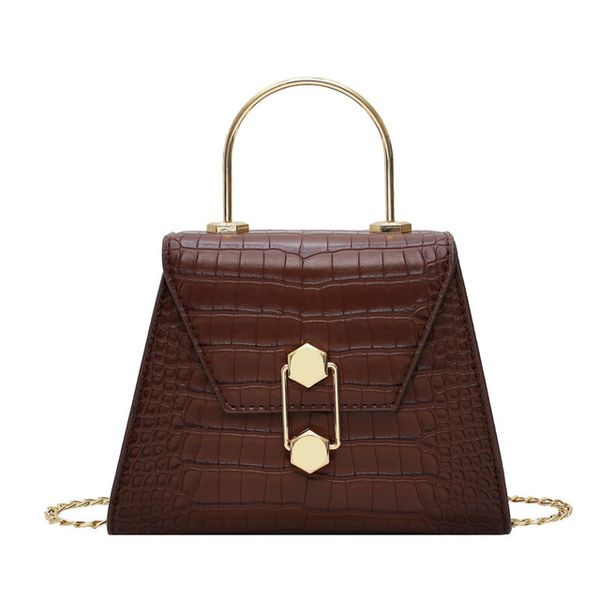 

new stone pattern pu leather crossbody bags for women 2020 small totes with metal handle lady shoulder messenger bag handbags