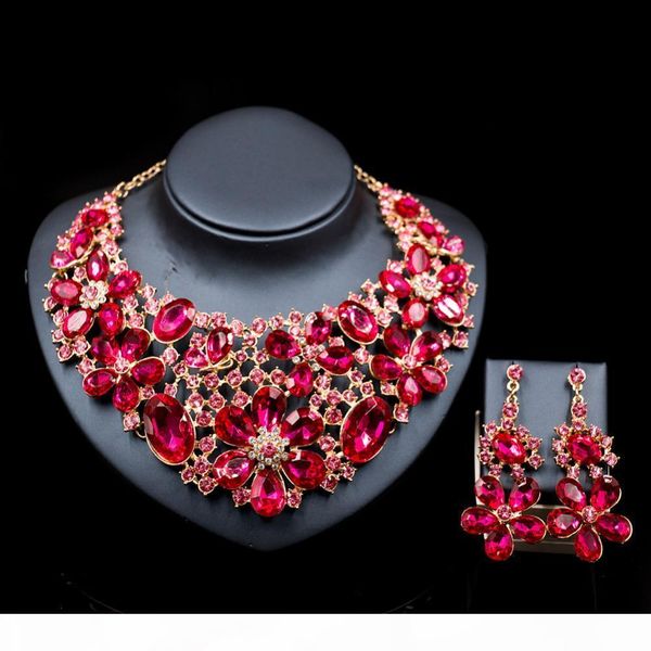 

оптовые новые костюмы женщин модный свадебный комплект ювелирных обручальное ожерелье и серьги свадьба украшение бесплатная доставка, Silver