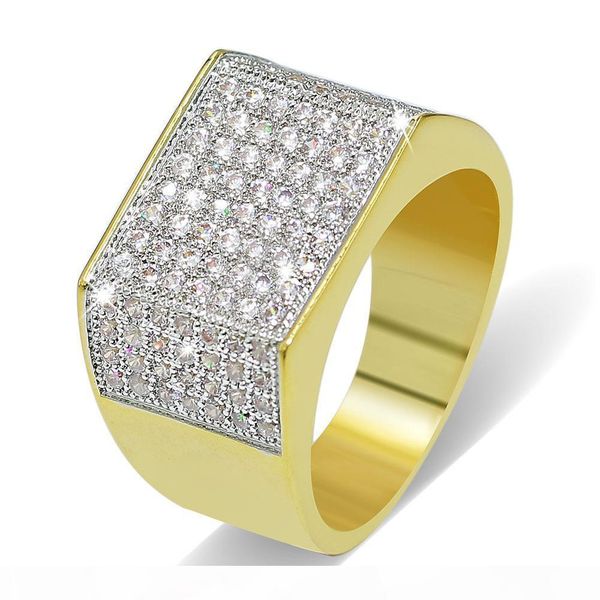 

горячие стиль мода дизайн кольца новый роскошный позолоченный полный ювелирных изделий с бриллиантами для мужчин hip hop ring street аксессу, Golden;silver