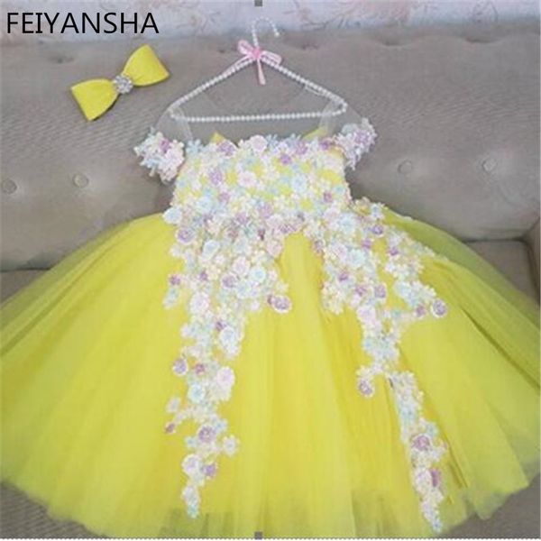 

flower girl dress for wedding baby girl 0-6 years birthday outfits children's girls first communion dresses kids party wear, Red;yellow