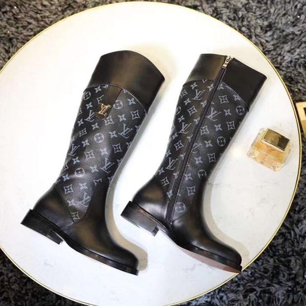 

women boots zipper knee high platform ladies shoes plus size 42 bottes femmes chaussures de femme high womens shoes fashion zipper w, Black