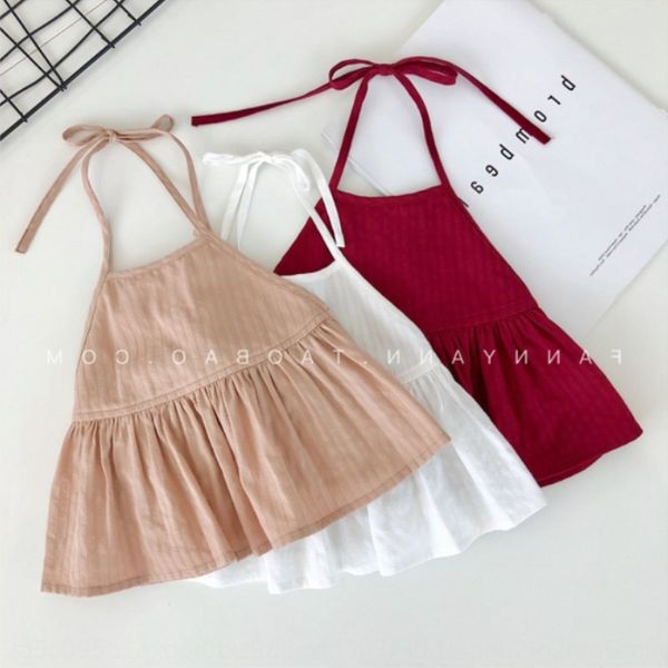 

children's vest ins summer dress girl's newborn 's tie shirt wear baby clothes baby clothes sling shirt children's wear, Blue