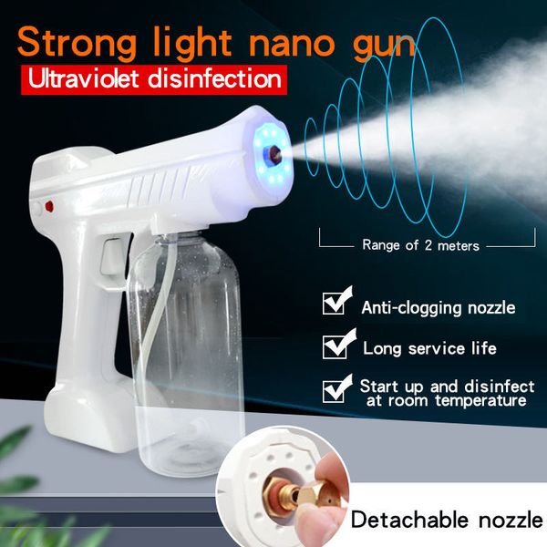 

handheld wireless electric nano atomization disinfection spray gun 800ml blue ray powerful sanitizer spray machine home use dhl in