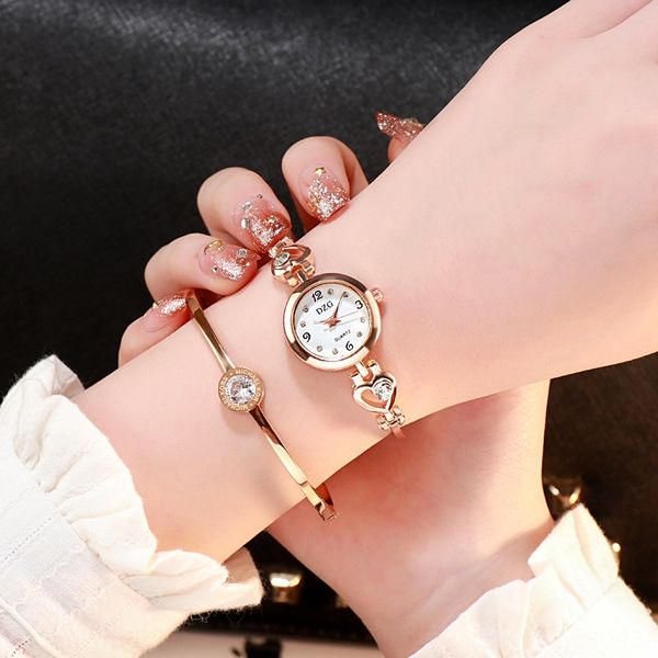 

xwema 2019 new women's fashion heart-shaped diamond bracelet female students korean casual all-match stainless steel stone bracelet wat, Blue