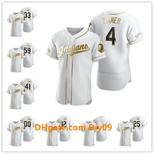 

cleveland indians men women youth 12 francisco lindor 52 mike clevinger authentic golden edition baseball jersey, Black