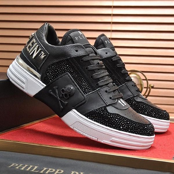 

fast delivery mens shoes autumn and winter fashion chunky sneakers plus size low lace -up casual men shoes chaussures pour hommes, Black