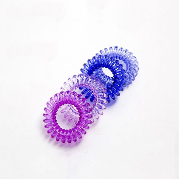 

telephone line hair rubber bands transparent solid color high elasticity hair ropes ring for girls women elastic pony tails holder hair acce, Pink