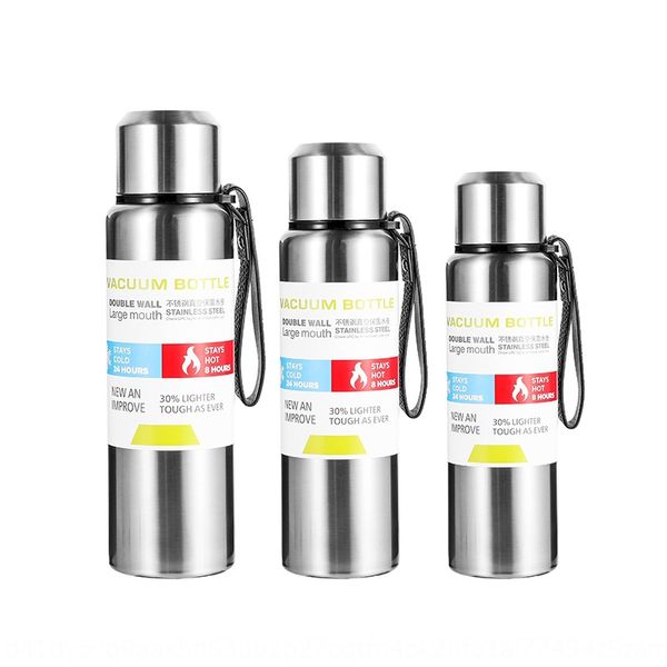 

russian thermos large capacity outdoor travel bottle portable kettle portable rope 304 stainless steel kettle set