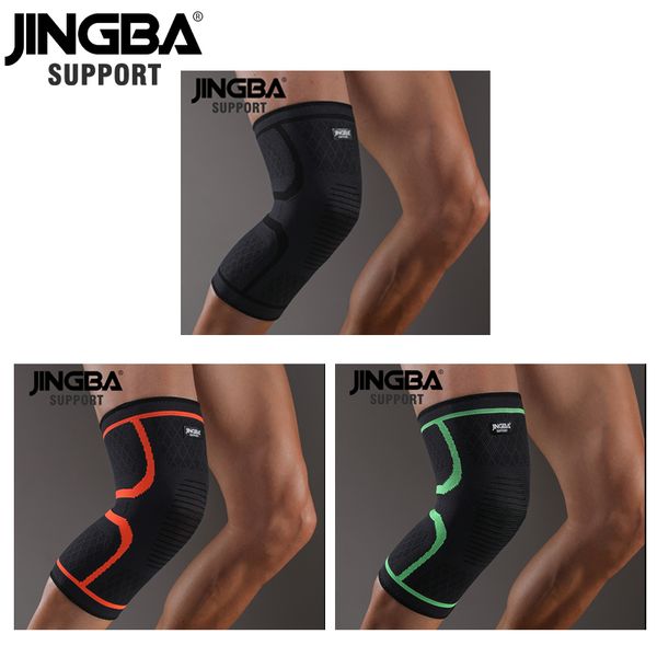 

jingba поддержка 1pcs фитнес велоспорт колено поддержки брекеты упругой нейлоновый compression наколенники рукав для баскетбола волейбола, Black;gray