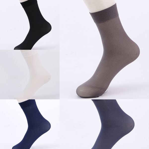 

w3wy6 summer new men's casual thin stockings and and socks bamboo charcoal fiber socks summer breathable deodorant mid-tube business so, Black