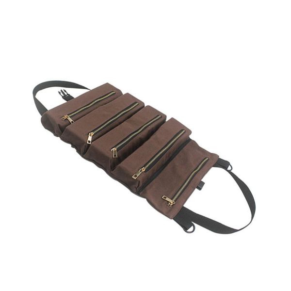 

multi-purpose tool roll up canvas storage bag key pouch car hang zipper carrier fodable tote organizer