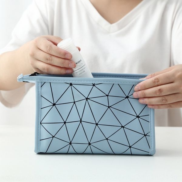 

pu diamond lattice cosmetic waterproof cosmetic storage travel storage bag wash bag