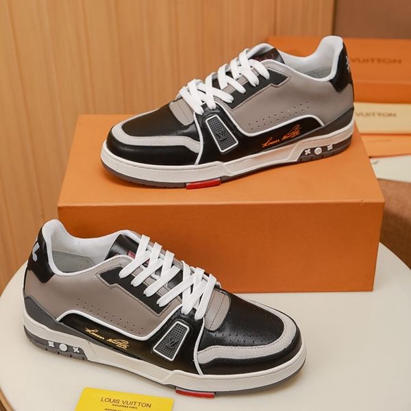 

2020 b4 mens classic casual shoes leather lace-up fashion luxury designer shoes handsome mens sneakers original box, Black
