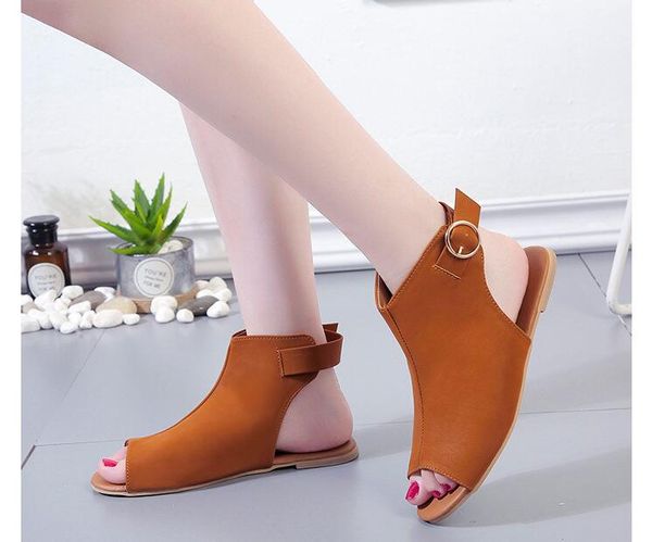 

fashion large size fish mouth low heel women sandals 2019 summer designer european and american buckle sandals 01d cs02, Black