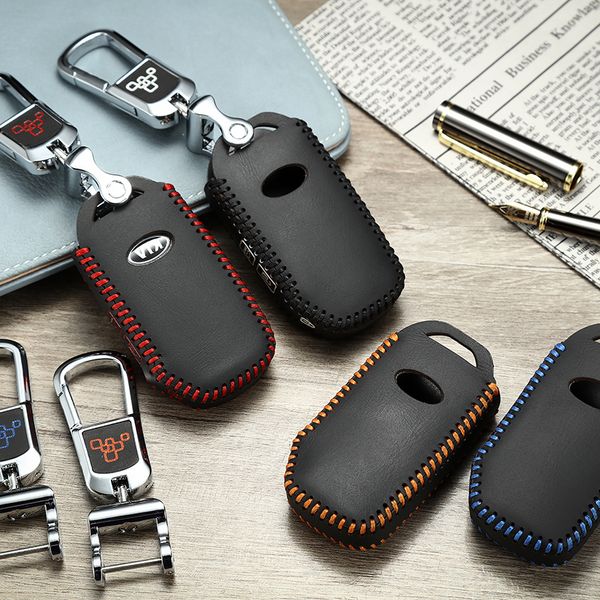 

leather key cover for kia sportage 2018 2019 car key bag/case wallet holder key2y
