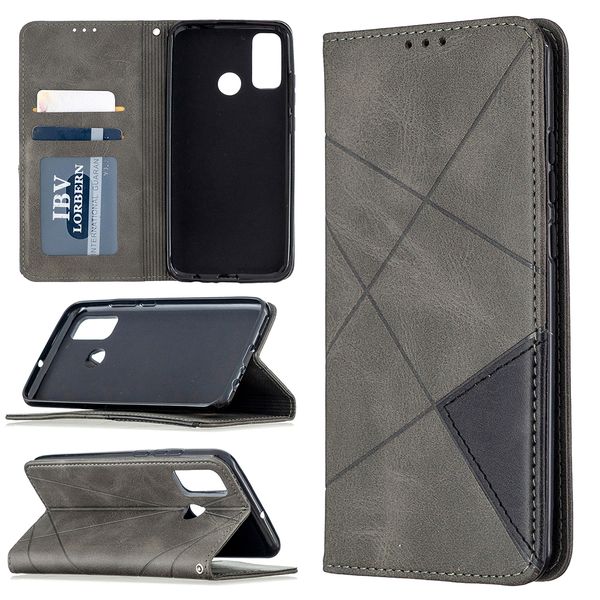 

for huawei y7 2019/y7 prime 2019 flip cover stand wallet prismatic magnetic leather case with card slot for huawei p smart 2020