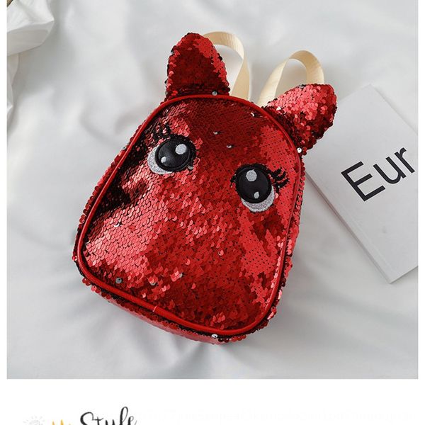 

детские новые блесток большие глаза милый мини-рюкзак моды сумка блестки моды сумка рюкзак путешествия, White