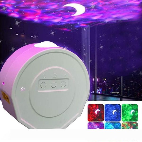 

starry sky projector star night light projection 6 colors ocean waving lights 360 degree rotation night lighting lamp for kids