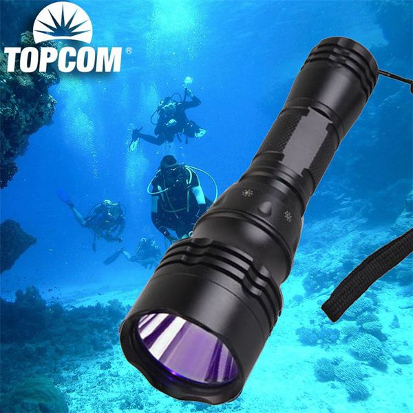 

flashlights torches om 395nm uv diving underwater 100m 5w led light 5-mode ultraviolet lantern purple