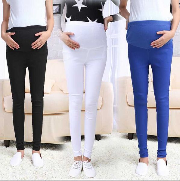 

maternity jeans pants for pregnant women's leggings plus size clothing maternidad pregnant pencil pant elastic waist#nb002, White