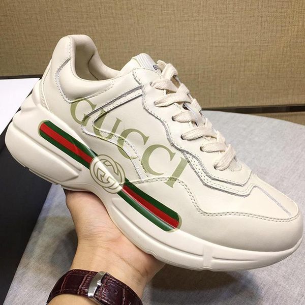 

new luxury casual women shoes sports chaussures pour femme rhyton leather sneaker womens shoes fashion type zapatos de mujer drop ship with, Black