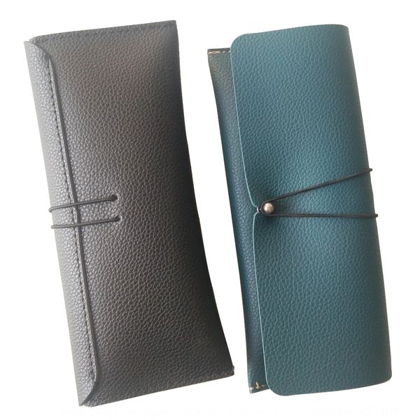 

portable leather drawstring box case sun glasses case soft bag pu leather handmade sunglasses box factory, Blue