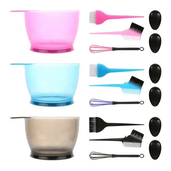 

salon hair color dye bowl comb brush ear cover hairdressing tool 3 sets