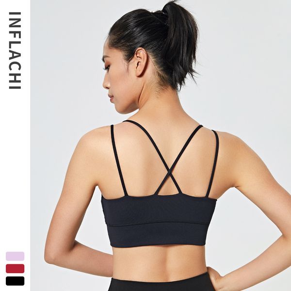 

new beauty back sports underwear female fitness running outer wear yoga clothes online celebrity section bra cross /30, White;black