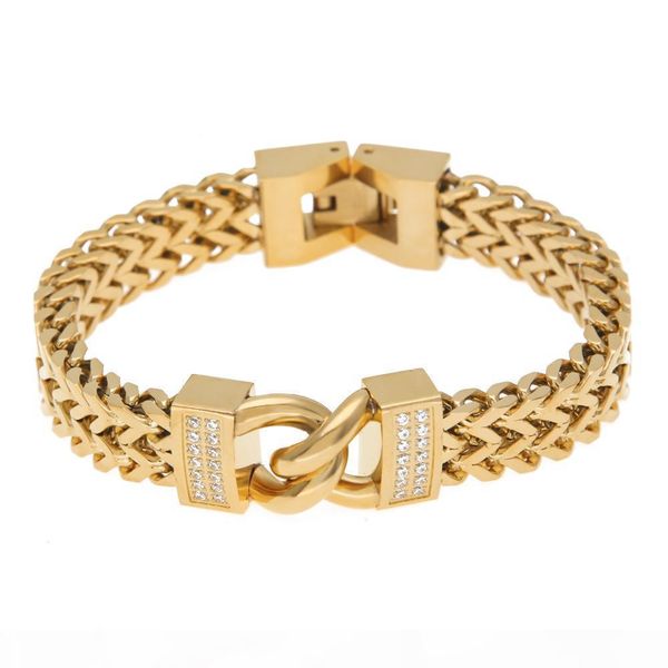 

hip hop bracelet new stainless steel foundry rhinestone, the man 6mm bracelet assurance color accessories, Black