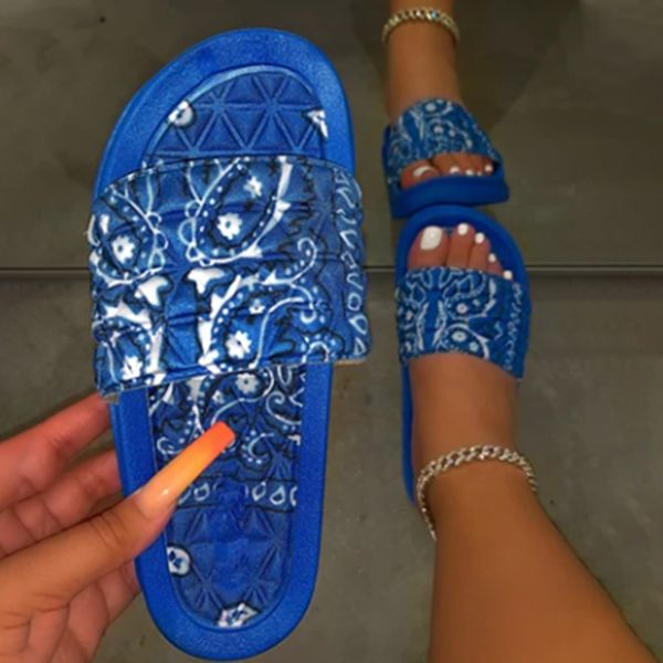 

women print slippers summer 2020 woman graffiti open toe flats ladies outdoor women's soft slides female beach shoes plus size, Black