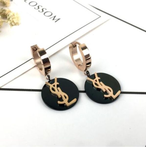 

titanium steel tassels super fairy letter earrings female temperament long pendant personality versatile simple cold wind earrings a49, Golden;silver