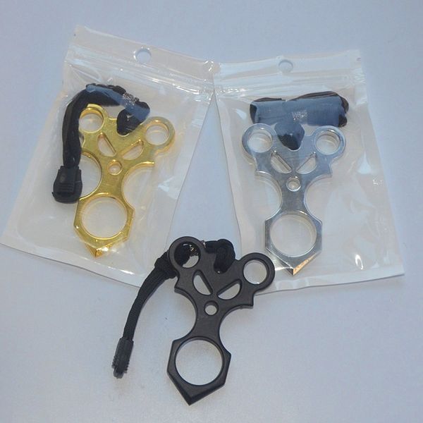 

самообороны keyrings кольца оружие брелок пряжкой портативный брелки аксессуары открытый finger knuckles мужчины женщины оконная breaker инс, Slivery;golden