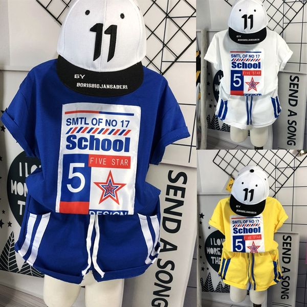 

boys' cotton short-sleeved vest suit 2020 new vest children's clothing children's wear shorts two-piece fashion