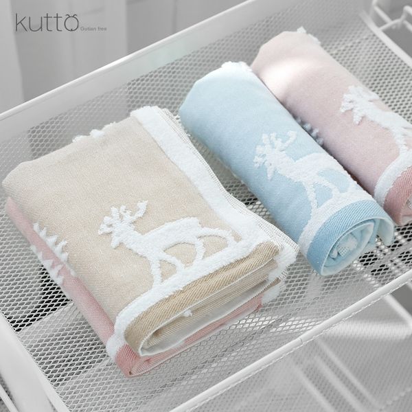 

gutian rabbit cartoon elk pure cotton straight children's untwisted yarn towel soft water absorbing children's little towel
