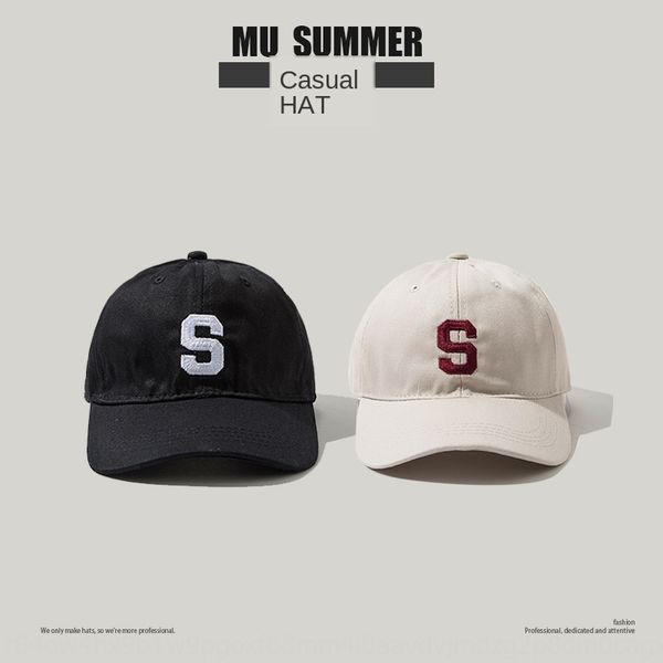 

s letter baseball baseball cap sun sun hat female street soft cap korean style all-match student sunshade hat trendsetter, Blue;gray
