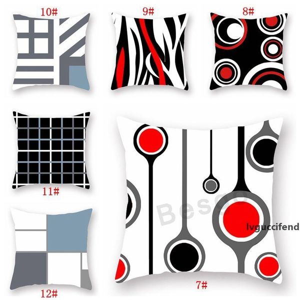 

18x18inch geometric pattern pillow cover home chair sofa throw cushion cover soft peach skin pillowcase decoration 18 styles dbc bh2847